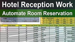 Hotel Management Data Entry in Excel | Hotel Reception Work in Excel | Advanced Excel #exceltutoring