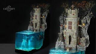 Castle Model with a Sea Monster and Mermaid - Christmas diorama