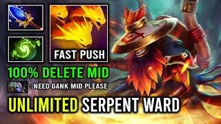 UNLIMITED SERPENT WARD Super Fast Push Solo Mid Shadow Shaman EZ Counter Tinker 7.33d Dota 2