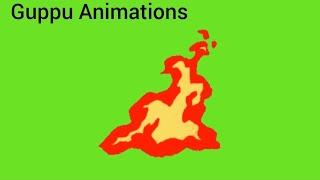 Green Screen Cartoon Fire Animation no Copyright| Green Screen Fire Transition Copyright Free|