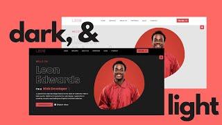 How to Create a Simple Website With Dark and Light Mode In HTML CSS | Dark And Light Mode