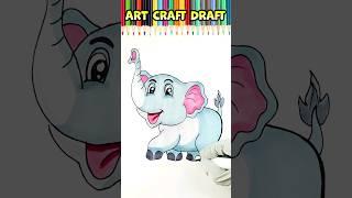 How to draw Elephant | E for Elephant | Color Elephant | #shorts #satisfying #youtubeshorts