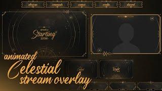 Animated Celestial Stream Overlay | Twitch Overlay | Stream pack 