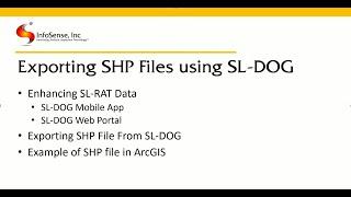 Exporting SHP Files Using SL-DOG