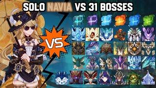 Solo C0 Navia vs 31 Bosses Without Food Buff | Genshin Impact