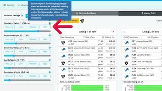 Create EXPERT DFS LINEUPS in SECONDS with SIMLABS!