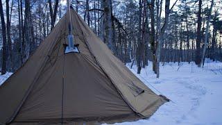 Hot Tent Camping in Snow | Ep.9