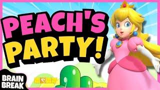 Peach's Brain Break Party | Mario Run | Freeze Dance | Just Dance | Valentines Day