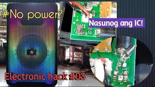 How to repair Bluetooth speaker no power? | nasunog na IC | madali lang yan!