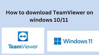 How to download TeamViewer on windows 10/11 (2024) | Install TeamViewer on PC/Laptop