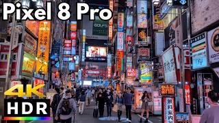 Pixel 8 Pro 4K HDR Video Test - Shinjuku, Tokyo, Japan