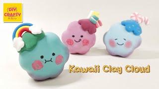 How to make Kawaii Cute Cloud Air Dry clay | DIY tutorial crafts | #polymerclay