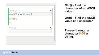 python basics - Simple string functions - upper, lower, len, ord and chr