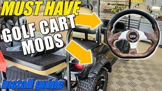 2 MUST HAVE Golf Cart MODS | Fender Flares | Custom Steering Wheel