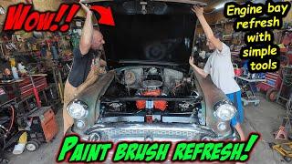 Welding motor mounts and painting the engine bay in Austin’s Buick P4