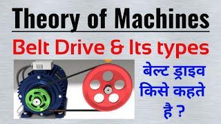 what is belt drive, belt drive in hindi, types of belt drive, belt drive in theory of machine