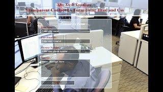 Transparent Contact Us Form Using Html Css | Contact Us Form With Transparent Background