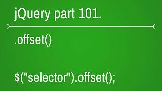 jquery offset function - part 101