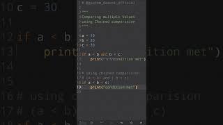 Python Trick You Need To Know: Comparing 3 Values In Python #pythontips #python #chainedcomparision