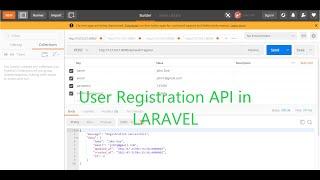 User registration API with validation in LARAVEL | Restful API LARAVEL