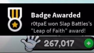 “Leap Of Faith” Badge! & UFO GLOVE! And it’s OUT OF THIS WORLD ABILITY! (Slap battles)
