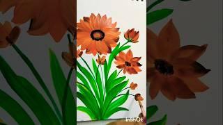 Easy Acrylic Flowers #art#aesthetic#onestrokeflowers#floralpainting#artshorts#shorts