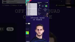 OFFICIAL squad of France Nasional Team #pesfifaworldcup2022 #pes2021optionfile