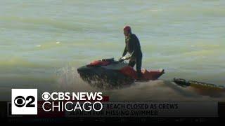 Evanston beach closed as crews resume search for missing swimmer