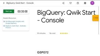 BigQuery Qwik Start Console #GSP072 #Qwiklabs