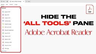 How To Hide Adobe Acrobat Reader Tools Panel