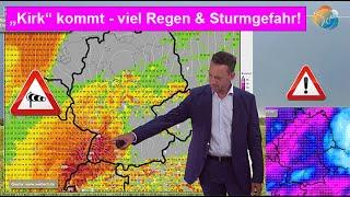 Sturmgefahr - viel Regen - Tief-Streifschuss Sonntag, dann Hoch. Wettervorhersage 09.-17.10.2024.