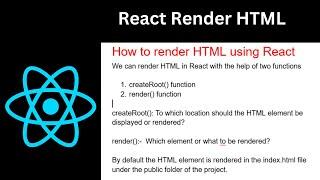 React Render HTML In Hindi