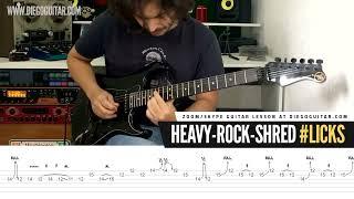 Heavy Rock Shred Guitar Licks with TAB - 80s Rock Style