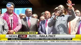 Raila addresses Kenyans at KICC after signing pact with Ruto