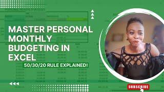 "Master Personal Budgeting in Excel | 50/30/20 Rule Explained!"