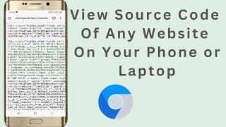 How to View Source code of any website on Android Mobile | Google Chrome