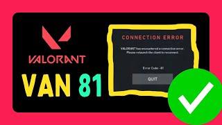 Fix Valorant Error VAN 81