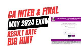 ca inter and final may 2024 exam result date big hint for all ca students