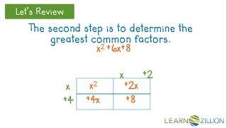 Factor an expression using the diamond and box method