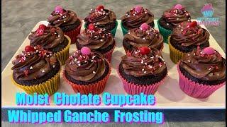 Moist Chocolate Cupcake with Whipped Ganache Frosting - mysweetambitions