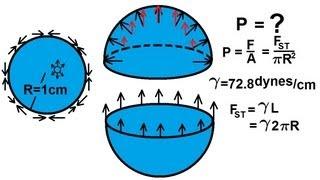 Physics 33.1  Surface Tension (8 of 12): Pressure in a Drop (of Water)