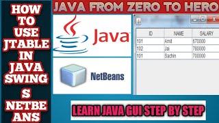 How to create and populate JTable in Java netbeans | using swing table in Java | Java JTable