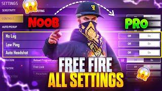 FREE FIRE ALL NEW PRO SETTINGS  || FREE FIRE A-Z CONTROL SETTINGS || FIREEYES GAMING