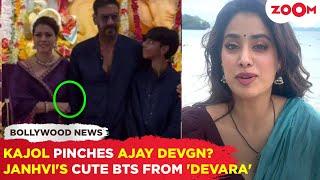 Did Kajol PINCH Ajay Devgn to put his arm around her? | Janhvi's Fun BTS Moments from 'Devara' shoot