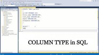 How to get COLUMN TYPE in SQL