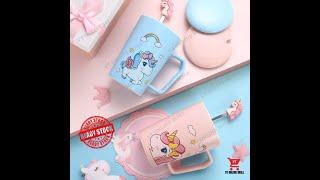 Unicorn Creative Cute Coffee Cup Mug Doorgift Festival Present For Girl ( Pink / Blue Color)