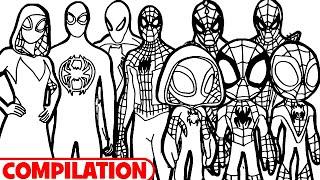 DRAWIG  Marvel's SPIDEY and His Amazing Friends, Spider Man, spider-verse | 60 Minute Compilation