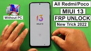 All Redmi/Poco Miui 13 FRP Unlock/Bypass Google Account Lock Without PC New Method 100% Easy