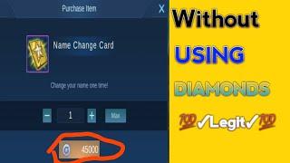How to get change name card without using diamonds | Mobile Legends
