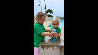 Reaction on spilling blue fanta. Funny Baby short video!